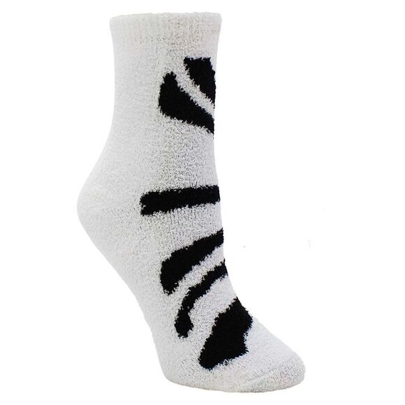 Zebra Print 6-Pack Assorted Soft & Fuzzy Socks - Picture 6 of 6